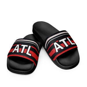 Red & White Atlanta Women's Slides