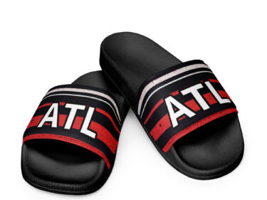 Red & White Atlanta Women's Slides