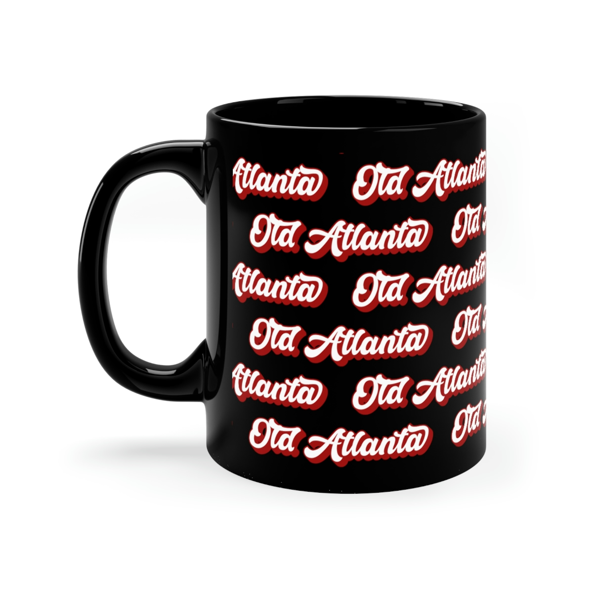 Old Atlanta Pattern Black Mug - 11oz