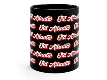 Old Atlanta Pattern Black Mug - 11oz