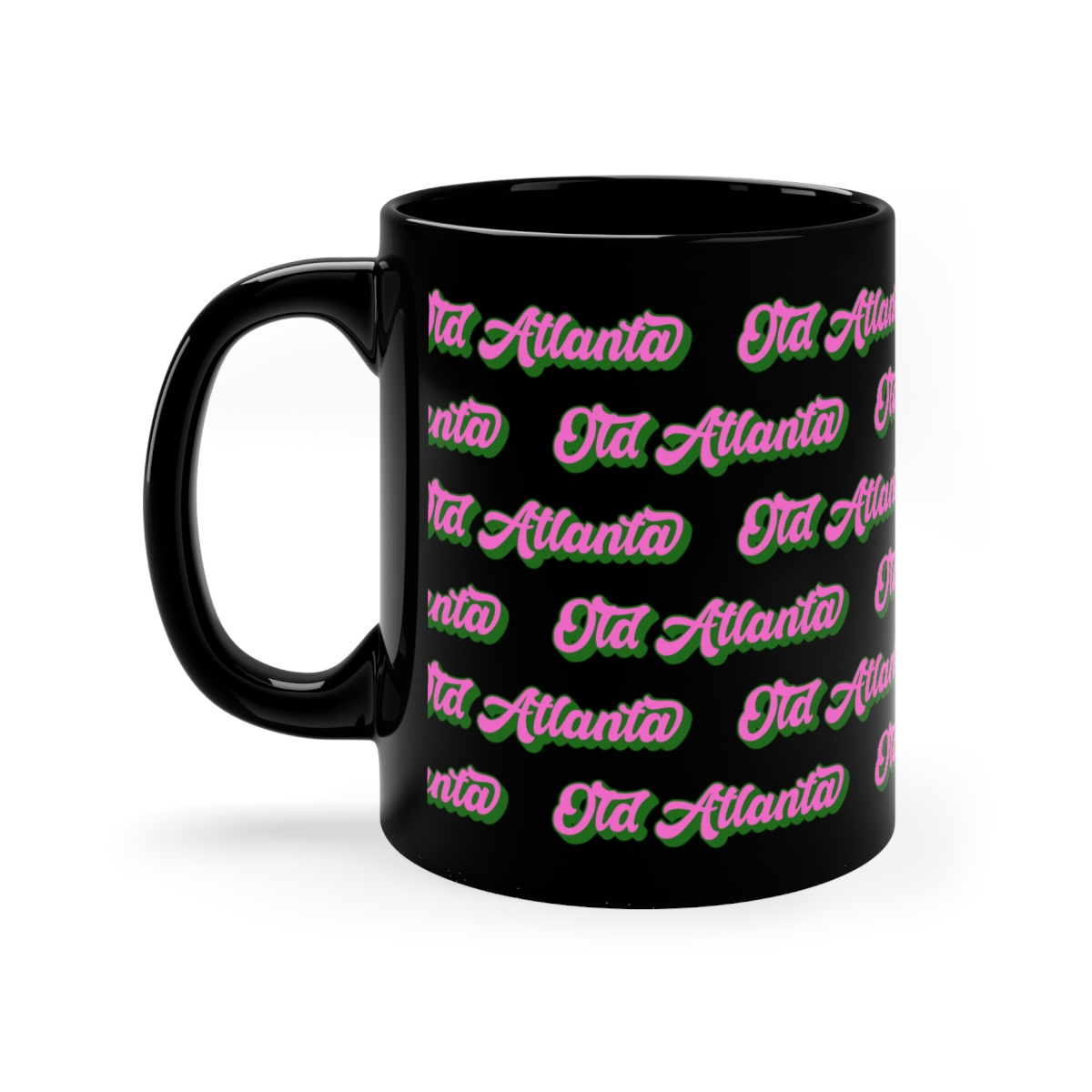 Pink & Green Old Atlanta Mug – 11oz