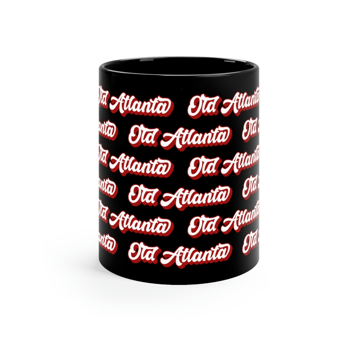 Old Atlanta Pattern Black Mug – 11oz